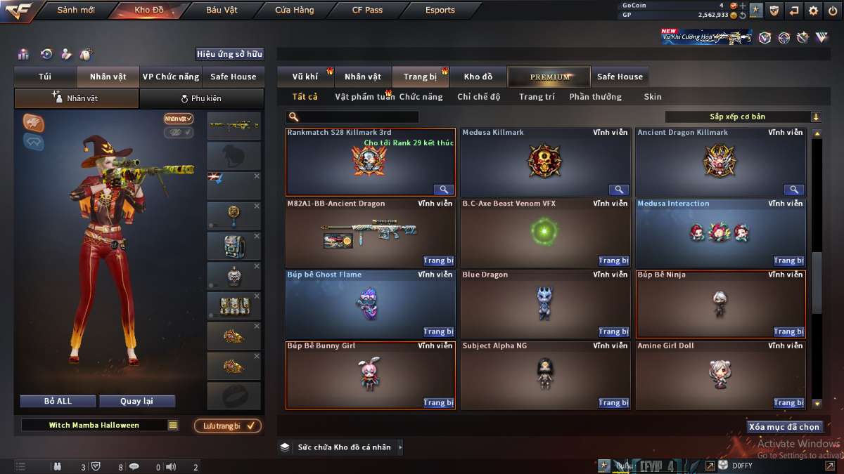 shop acc cf uy tin gia re